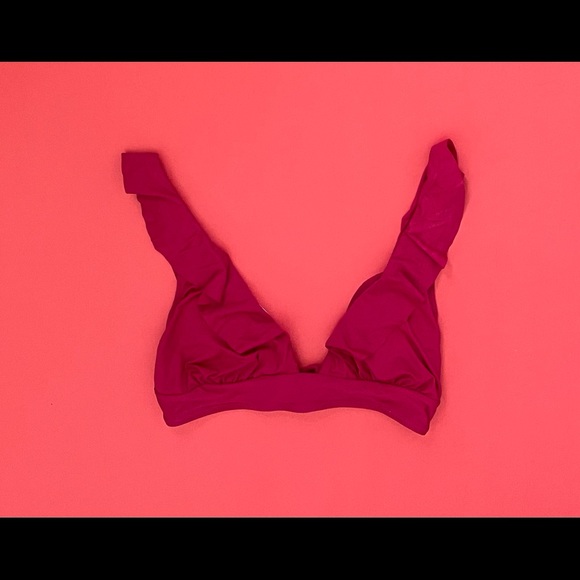 Guess Red Ruffle Bikini Top - Picture 3 of 4